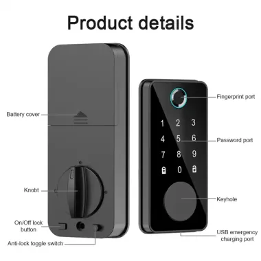 Smart Fingerprint Deadbolt Lock for Home, Hotel, and Apartment Security