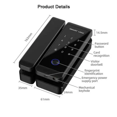G1 TT Smart Finger Print  Lock for Glass Door