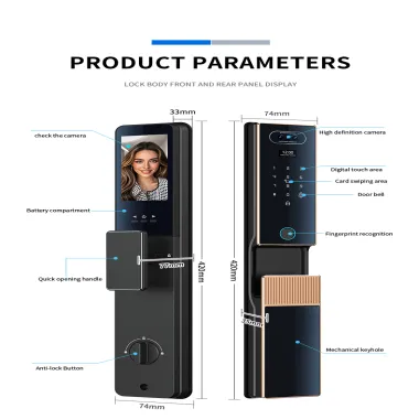 L13 Premium Professional Video Call Face Door Lock