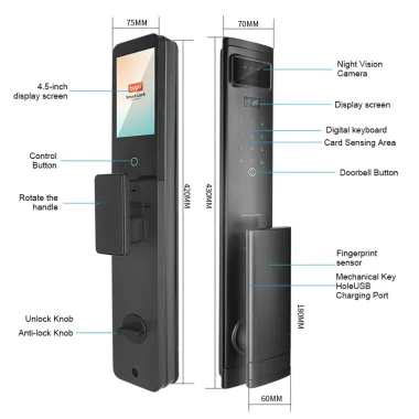 SAS Nova L7 Smart 3D Face Recognition Door Lock with Palm Vein & Video Intercom