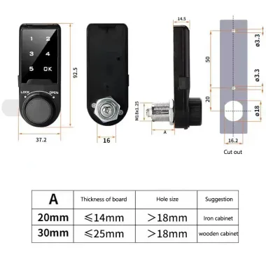 Digital Combination Lock for Drawers and Cabinets