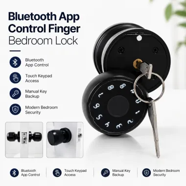 Smart Finger Print Card Key Bluetooth Bedroom Lock Best for Home